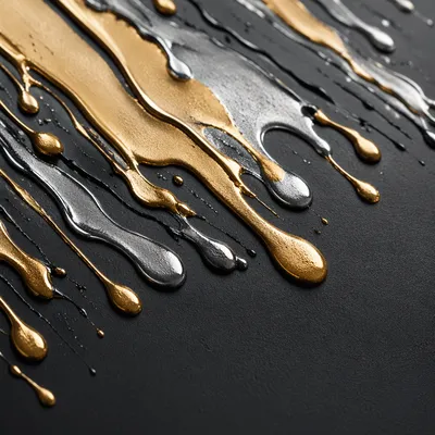 Luxurious Gold and Silver Paint Drips