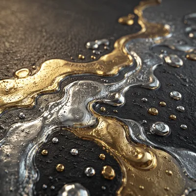 Luxurious Gold and Silver Paint Drips