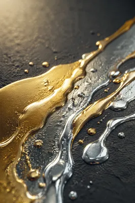 Luxurious Gold and Silver Paint Drips