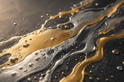 Luxurious Gold and Silver Paint Drips