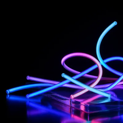 Neon Glow Tubes on Dark Abstract