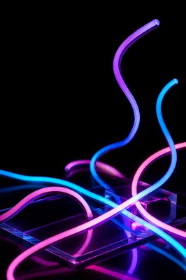 Neon Glow Tubes on Dark Abstract