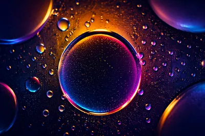 Cosmic Oil and Water Bubble Abstract