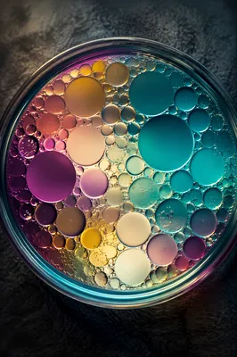 Colorful Oil and Water Bubble Universe