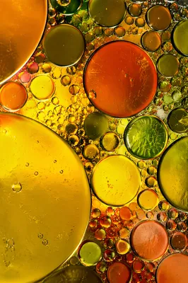 Colorful Oil and Water Bubble Macro
