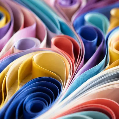 Colorful Paper Quilling Waves Macro Close-Up