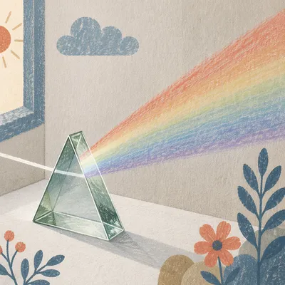 Prism Rainbow Light on White Wall