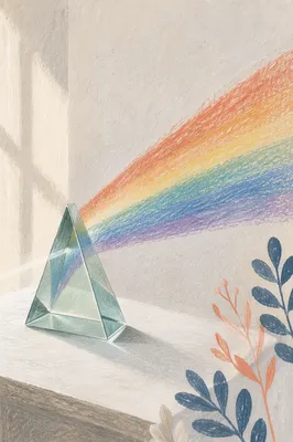 Prism Rainbow Light on White Wall