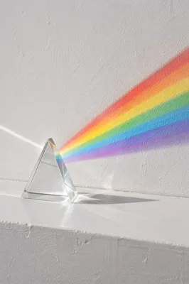 Prism Rainbow Refraction on White Wall