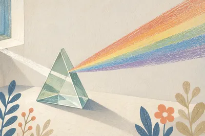 Prism Rainbow Refraction on White Wall