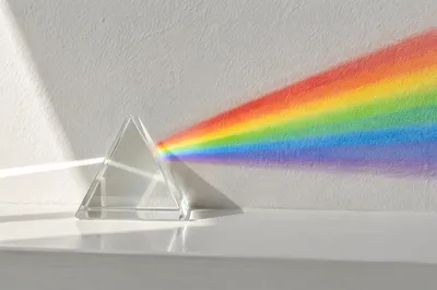 Prism Rainbow Refraction on White Wall