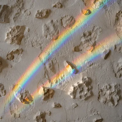 Prism Rainbow Light on Textured White Wall