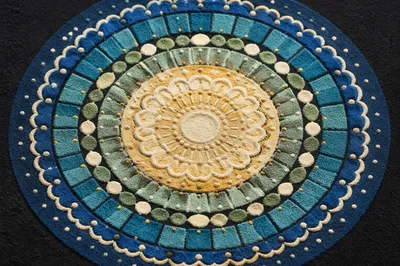Circular Sand Art Mandala Pattern