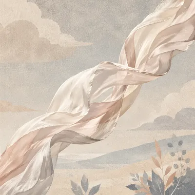 Flowing Silk Ribbon in Serene Motion