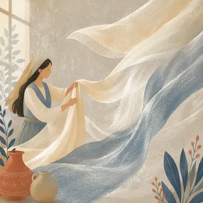 Flowing Silk Waves in Soft Light