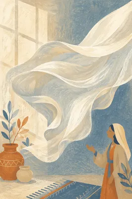 Flowing Silk in Meditative Abstract Light