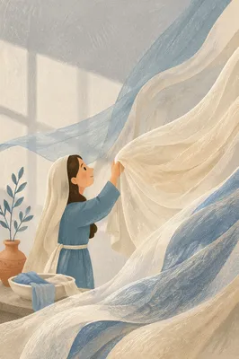Flowing Silk Waves in Serene Motion