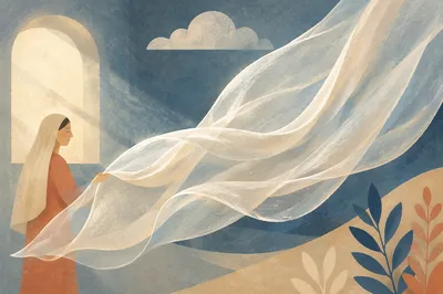 Flowing Silk Fabric in Meditative Motion