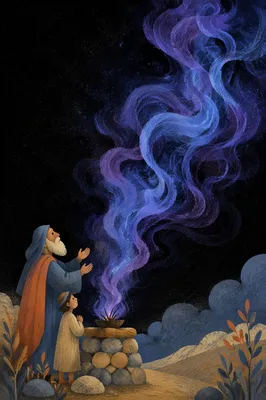 Purple and Blue Smoke Wisps Abstract