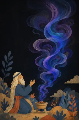 Purple and Blue Smoke Wisps Rising