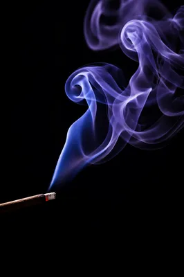 Purple and Blue Smoke Wisps on Black