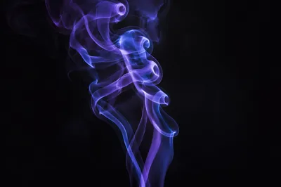 Purple and Blue Smoke Wisps Abstract