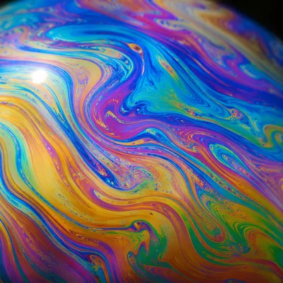Iridescent Soap Bubble Macro Swirl Background