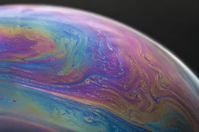 Iridescent Soap Bubble Macro Abstract Surface