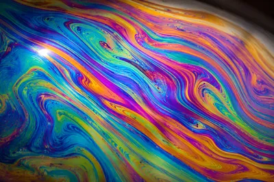 Iridescent Soap Bubble Macro Abstract Surface