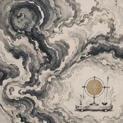 Suminagashi Marbling with Scientific Folk Motif