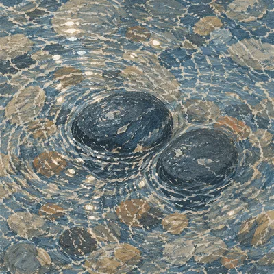 Meditative Water Ripple Interference Abstract