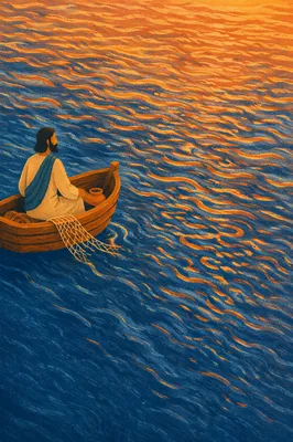 Golden Wave Interference on Blue Water