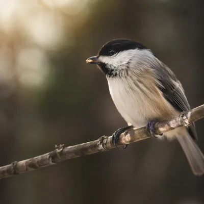 Small Songbird on Branch with Seed