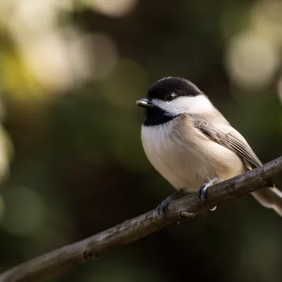 Small Songbird Perched on Woodland Branch