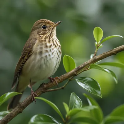 Small Songbird on Garden Branch