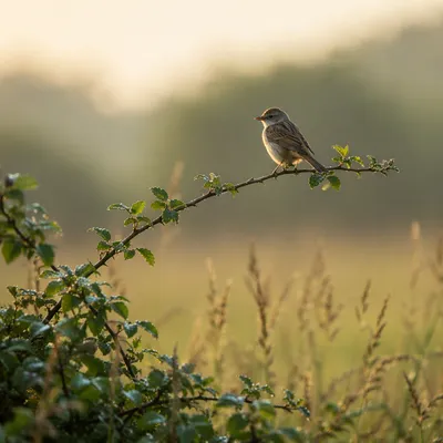 Small Songbird in Golden Morning Light