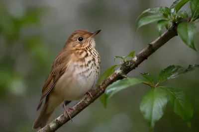 Small Songbird Perched in Morning Garden