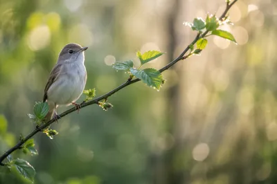 Peaceful Songbird on Spring Garden Branch