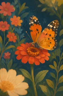Colorful Butterfly on Summer Garden Bloom