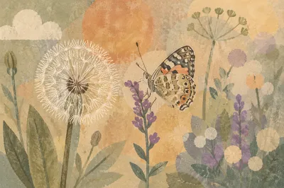 Colorful Butterfly on Purple Wildflower
