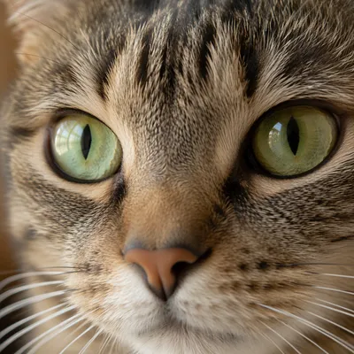 Calm Cat Eyes Close-Up Portrait