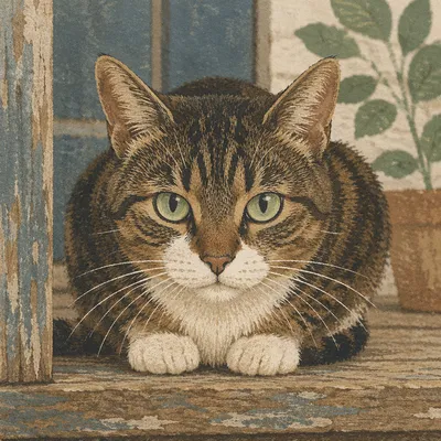 Tabby Cat Close Up Green Eyes