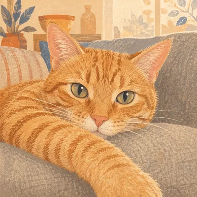 Cozy Ginger Cat Eyes Close Up