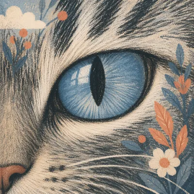 Icy Blue Cat Eye Close Up