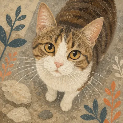 Close Up Tabby Cat With Hazel Eyes