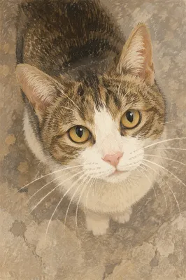 Close Up Tabby Cat With Hazel Eyes
