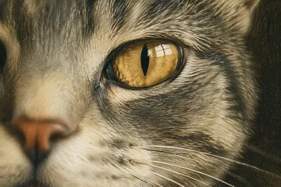 Close Up Amber Cat Eye Portrait