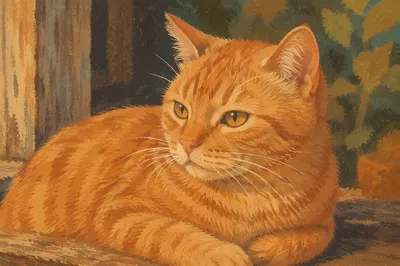 Peaceful Ginger Tabby Cat Close-Up Portrait