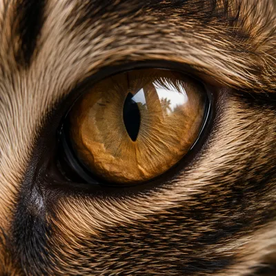 Golden Amber Tabby Cat Eye Macro