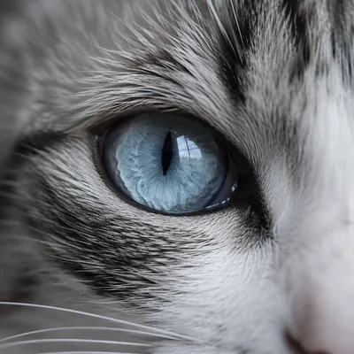 Icy Blue Cat Eye Close-Up